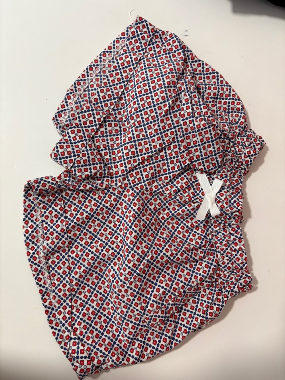 bella bliss Red & Navy Floral-Print Baby Bloomers